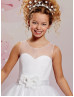 Illusion Neck Tulle Long Flower Girl Dress Cheap Kids Dress